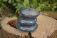 Polished  Blue Lazulite Palm Stones  x 12 From Madagascar