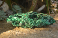 Natural Chatoyant Silky Malachite Specimens  x 2 From Kasompe, Congo