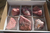 Natural Rough Red Rhodonite Specimens x 6 From Karoi, Zimbabwe