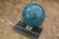 Polished Conglomerate Chrysocolla Spheres With Azurite & Malachite x 1 From Congo