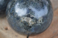 Polished Rare Iolite / Water Sapphire Spheres  x 2 From Madagascar - Toprock Gemstones and Minerals 