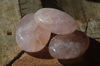 Polished Gemmy Pink Rose Quartz Palm Stones  x 12 From Madagascar - Toprock Gemstones and Minerals 