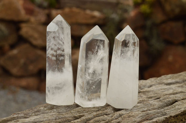 Polished Clear Quartz Crystal Points x 6 From Madagascar - TopRock