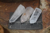 Polished Clear & Pale Citrine / Rainbow Veil Quartz Points  x 14 From Madagascar - Toprock Gemstones and Minerals 