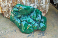 Polished Malachite Free Forms With Stunning Flower & Banding Patterns x 3 From Congo - TopRock