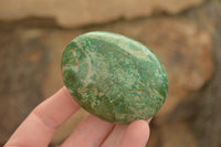 Polished Green Verdite Palm Stones  x 3 From Zimbabwe - TopRock