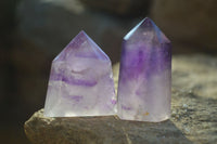 Polished Small Window Amethyst Points x 12 From Ankazobe, Madagascar