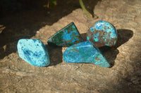 Polished Blue Shattuckite Free Forms  x 4 From Namibia