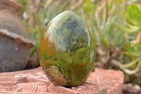 Polished Vibrant Green Opal Standing Free Forms x 2 From Antsirabe, Madagascar - TopRock