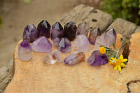 Polished Mini Window Smokey Amethyst Points x 24 From Ankazobe, Madagascar - TopRock