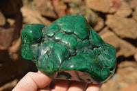 Polished Malachite Free Forms With Stunning Flower & Banding Patterns x 3 From Congo - TopRock