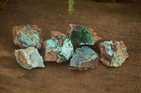 Natural Drusy Coated Chrysocolla & Malachite Specimens x 6 From Likasi, Congo