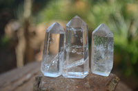 Polished Clear & Pale Citrine / Rainbow Veil Quartz Points  x 14 From Madagascar - Toprock Gemstones and Minerals 