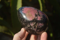 Polished Rhodonite Gemstone Eggs x 6 From Madagascar