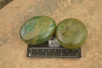 Polished Green Verdite Palm Stones  x 3 From Zimbabwe - TopRock