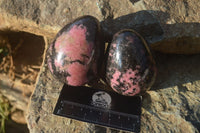 Polished Rhodonite Gemstone Eggs x 6 From Madagascar