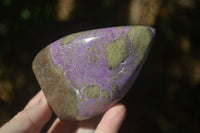 Polished Stichtite & Serpentine Standing Free Forms With Silky Purple Threads  x 3 From Barberton, South Africa - Toprock Gemstones and Minerals 