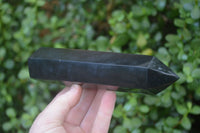 Polished Black Basalt Points  x 3 From Madagascar