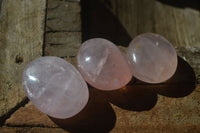 Polished Gemmy Pink Rose Quartz Palm Stones  x 12 From Madagascar - Toprock Gemstones and Minerals 