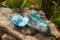 Natural Blue Chrysocolla With Malachite Specimens  x 12 From Kolwezi, Congo - TopRock