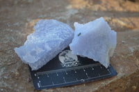 Natural Etched Blue Chalcedony Specimens  x 12 From Nsanje, Malawi