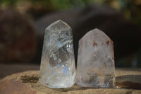 Polished Clear & Pale Citrine / Rainbow Veil Quartz Points  x 14 From Madagascar - Toprock Gemstones and Minerals 