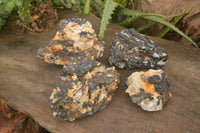 Natural Black Tourmaline Schorl in Matrix Specimens  x 5 From Zambia