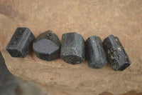 Natural Schorl Black Tourmaline Crystals  x 35 From Zimbabwe - TopRock