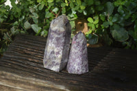 Polished Purple Lepidolite Points  x 2 From Madagascar