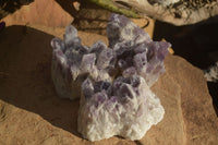 Natural Sugar Amethyst Clusters  x 4 From Zambia