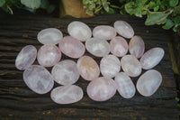 Polished Gemmy Rose Quartz Palm Stones  x 20 From Ambatondrazaka, Madagascar - Toprock Gemstones and Minerals 