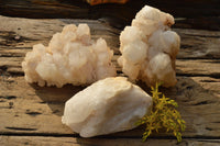 Natural Medium to Larger Lovely White Quartz Clusters x 3 From Madagascar - TopRock