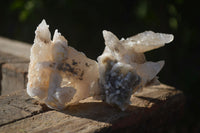 Natural Drusy Quartz Coated Calcite Crystals  x 12 From Alberts Mountain, Lesotho - Toprock Gemstones and Minerals 