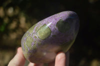 Polished Stichtite & Serpentine Standing Free Forms With Silky Purple Threads  x 3 From Barberton, South Africa - Toprock Gemstones and Minerals 