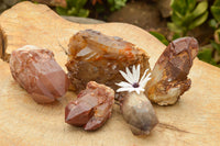 Natural Red Hematoid Phantom Quartz Crystals  x 5 From Karoi, Zimbabwe - TopRock