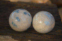 Polished Blue Spotted Spinel Quartz Spheres x 8 From Madagascar