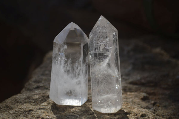 Polished Clear Quartz Crystal Points  x 6 From Madagascar