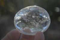 Polished Semi Optic Clear Quartz Galet / Palm Stones x 12 From Madagascar