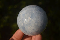 Polished Blue Calcite Spheres x 4 From Ihadilalana, Madagascar