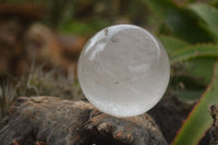 Polished Clear Quartz Crystal Balls With Golden Hematoid & Rainbow Veils  x 3 From Madagascar - TopRock