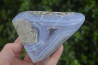 Polished Blue Lace Agate Standing Free Forms  x 2 From Nsanje, Malawi - Toprock Gemstones and Minerals 