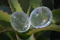 Polished Semi Optic Clear Quartz Galet / Palm Stones x 12 From Madagascar