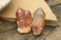 Natural Red Hematoid Phantom Quartz Crystals  x 5 From Karoi, Zimbabwe - TopRock