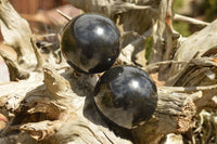 Polished Pitch Black Basalt Spheres  x 5 From Madagascar - TopRock