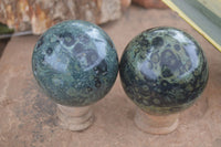 Polished Stromatolite / Kambamba Jasper Spheres  x 3 From Madagascar - Toprock Gemstones and Minerals 