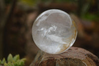 Polished Clear Quartz Crystal Balls With Golden Hematoid & Rainbow Veils  x 3 From Madagascar - TopRock