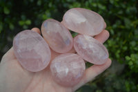 Polished Gemmy Rose Quartz Palm Stones  x 20 From Ambatondrazaka, Madagascar - Toprock Gemstones and Minerals 