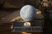 Polished Blue Calcite Spheres x 4 From Ihadilalana, Madagascar