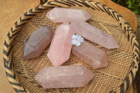 Polished Double Terminated Gemmy Rose Quartz Points x 6 From Madagascar - TopRock