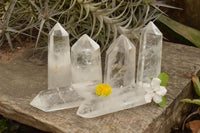 Polished Clear Quartz Crystal Points x 6 From Madagascar - TopRock